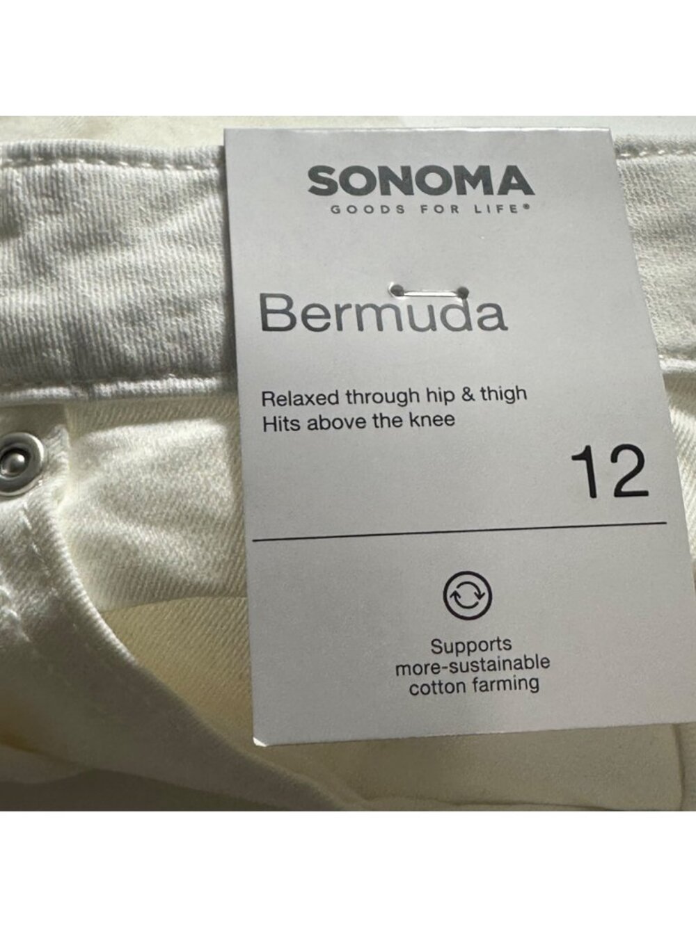 NWT Sonoma Womens Bermuda Denim Shorts Size 12 Jorts Cotton Coastal Vacation - Picture 6 of 10